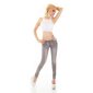 Skinny womens crashed look jeans with zips grey