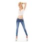 Skinny womens crashed look jeans with zips dark blue UK 8 (XS)