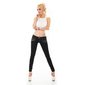 Skinny womens crashed look jeans with zips black UK 14 (L)