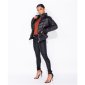 Light womens high-neck puffer jacket with hood black