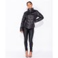 Light womens high-neck puffer jacket with hood black