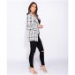 Checked womens blazer jacket in bouclé look white-black