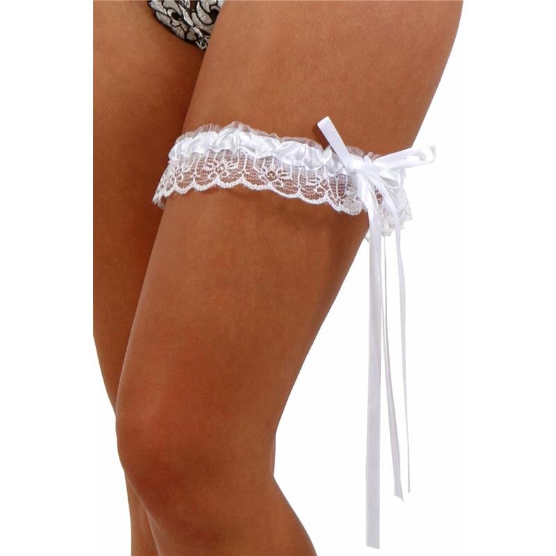 Strumpfband Aus Spitze Mit Stoffblume – Sortiert, 100% Polyester