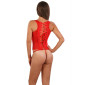 Womens corsage made of transparent lace incl. thong red UK 14 (L)