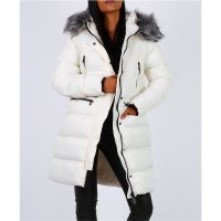 Womens winter puffer coat with hood & fake fur...
