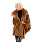 Noble womens felt cape poncho with faux fur taupe