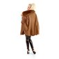 Noble womens felt cape poncho with faux fur taupe