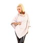 Damen Kunstfell Poncho Cape Überwurf asymmetrisch Beige