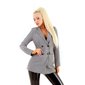 Long womens blazer with houndstooth pattern black-white