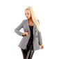 Long womens blazer with houndstooth pattern black-white
