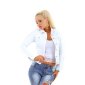 Taillierte Damen Jeansjacke Weiß 40 (L)