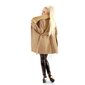 Edler Damen Mantel mit Kunstfellkragen und Gürtel Beige