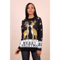 Damen Weihnachtspullover mit Rentieren Strickpullover...