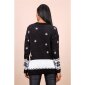 Trendy womens knitted sweater Christmas black
