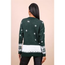 Trendy womens knitted sweater Christmas green