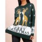 Trendy womens knitted sweater Christmas green