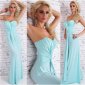 Bodenlanges Glamour Bandeau Abendkleid mit Schleppe Mintgrün