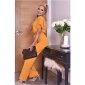Womens batwing jumpsuit with wide leg incl. belt mustard