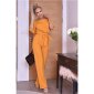Womens batwing jumpsuit with wide leg incl. belt mustard