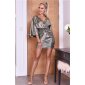 Glamour Metallic-Look Party-Minikleid mit Knoten Gold