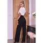 Womens one-shoulder jumpsuit with belt black-white