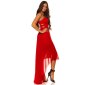 Trägerloses Abendkleid mit Chiffon Schleier Rot