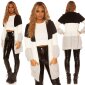 Womens colorblock cardigan with hood black