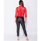 Sexy Damen 3/4-Arm Spitzenshirt mit Stehkragen Rot