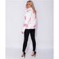 Damen Steppjacke mit Blumen und Kapuze im Kragen Weiß