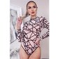 Womens long sleeve bodysuit with abstract print nude UK 10 (S)