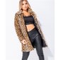 Womens fake fur coat with animal print leopard brown UK 16 (XL)