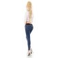 Womens skinny jeans incl. belt acid wash dark blue