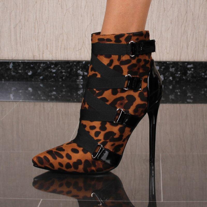 black boots leopard heel