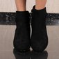 Sexy womens velour ankle boots with block heel black