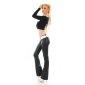 Womens thermo bootcut jeans in leather look incl. belt black UK 16 (XL)