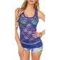 Sexy tanktop lace gogo clubwear royal blue