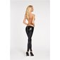 Sexy glossy leggings with zipper in crotch wet look black UK 16 (XL)