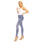 Sexy womens used look skinny jeans destroyed blue