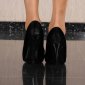 Sexy womens high heel court shoes glossy black