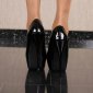 Sexy patent leather look platform court shoes high heels black UK 6,5