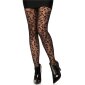 Leg Avenue Damen Nylon Strumpfhose mit Leopard-Muster Schwarz