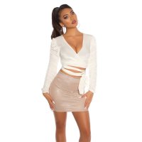 Sexy womens party mini skirt with glitter effect gold