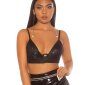 Sexy party crop top with glitter black