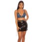 Sexy bauchfreies Party Träger-Top mit Glitzer Blau