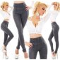 Womens skinny jeans high waist dark grey