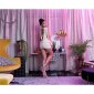 Sexy party mini dress/long shirt with open sleeves beige