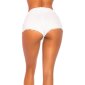 Ultra kurze Damen Stretch Jeans Hotpants ausgefranst Weiß