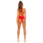 Sexy halterneck monokini Brazil cut beachwear red