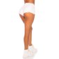Ultra kurze Damen Stretch Jeans Hotpants ausgefranst Weiß 34 (XS)