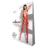Sexy Netz Catsuit Bodystocking mit Ouvert Dessous Rot